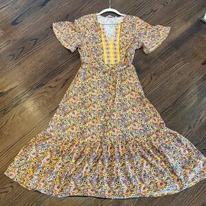 Boden Floral Multicolor Midi Dress